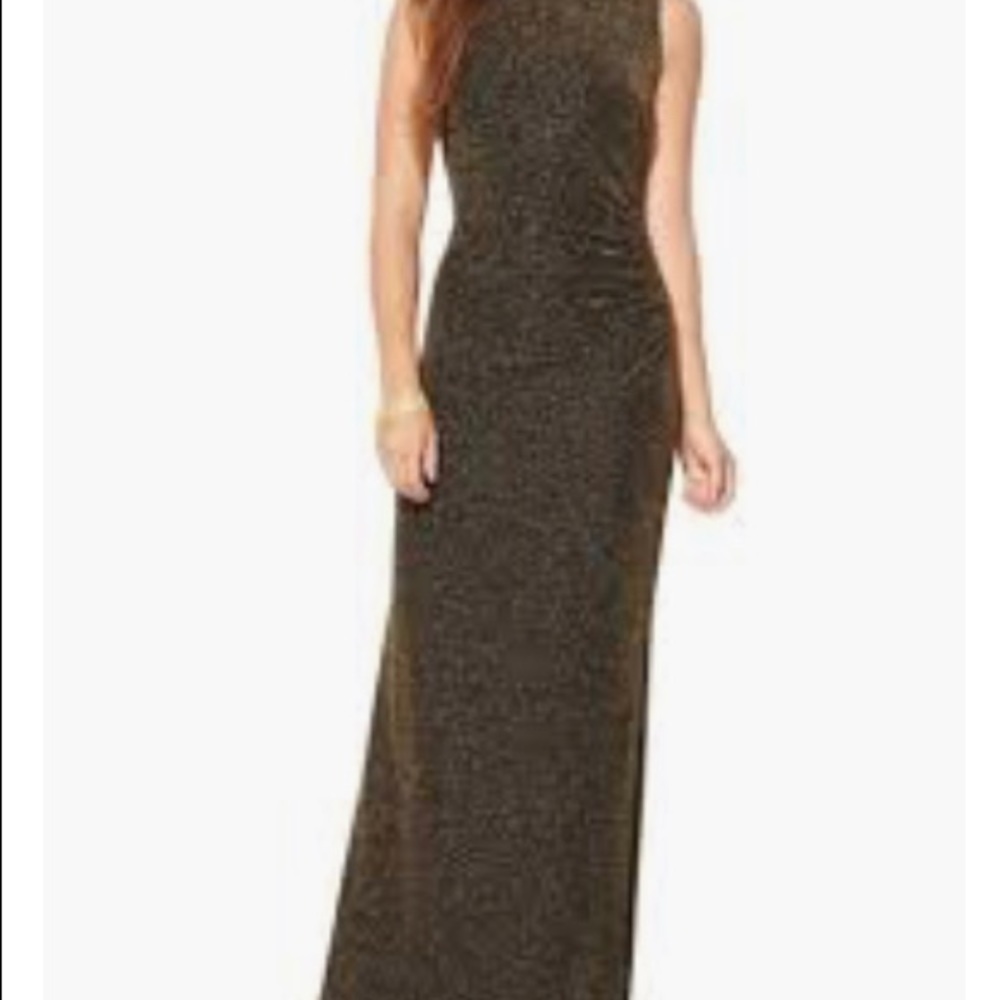 Ralph Lauren Metallic Mock Neck Gown